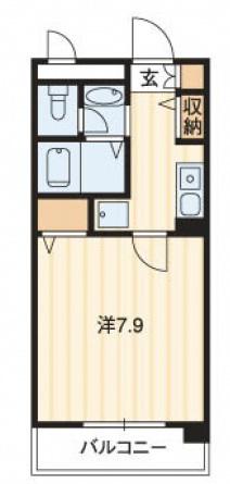 フィネス昭和町(1K/1階)の間取り写真