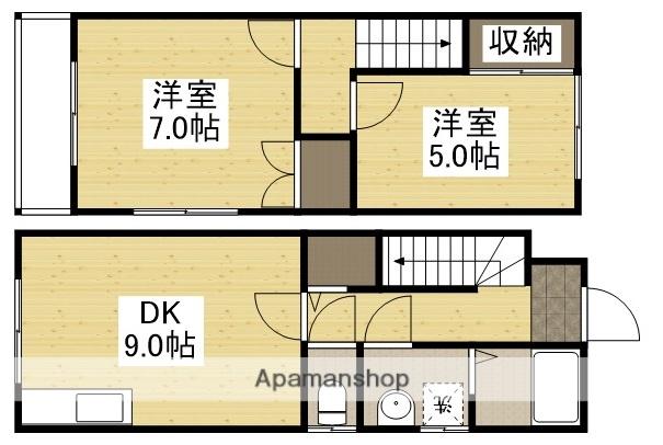メルヴェーユ浜野Ｃ(2DK)の間取り写真