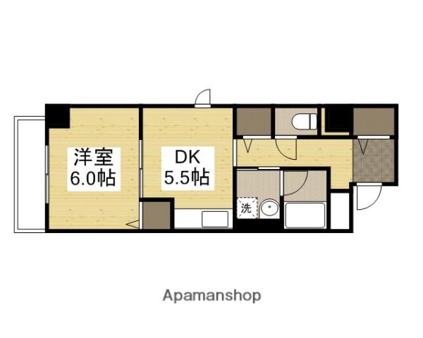 パルロイヤル東島田(1DK/5階)の間取り写真