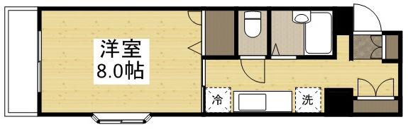エスペランサ津島(1K/2階)の間取り写真