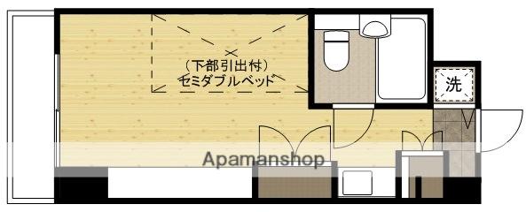 アルファコンフォート岡山(ワンルーム/2階)の間取り写真