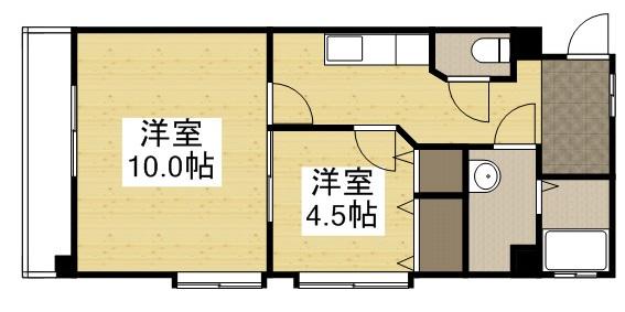 パインシティ(2K/5階)の間取り写真