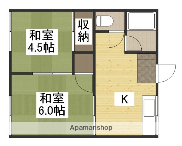 清水コーポA(2K/1階)の間取り写真