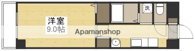 WELLNESSハレルヤ(1K/2階)の間取り写真