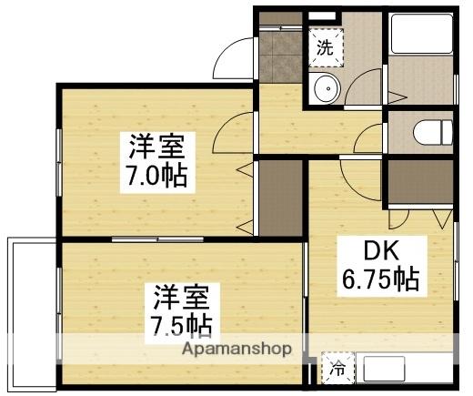 グリーン・メゾン(2DK/2階)の間取り写真