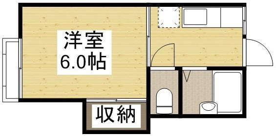 コーポ大野辻(1K/2階)の間取り写真
