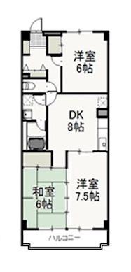 グレースマンションエルフ(3DK/4階)の間取り写真