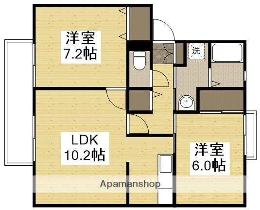 サンガーデン田中A棟(2LDK/2階)の間取り写真
