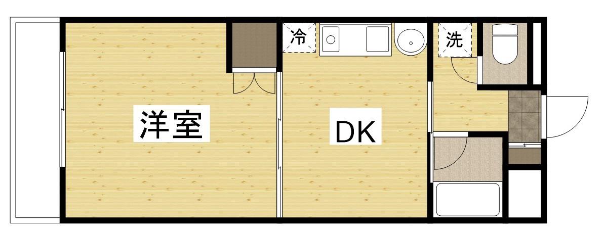 サンシャイン平田(1DK/4階)の間取り写真