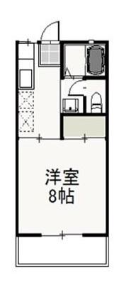 クライン・ブリュッケB(1K/1階)の間取り写真