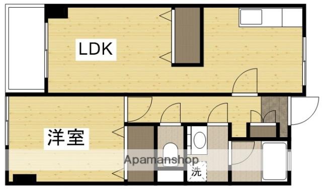 小倉ビル(1LDK/6階)の間取り写真