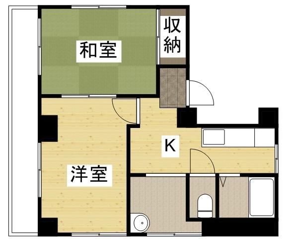 柴田ビル(2K/5階)の間取り写真