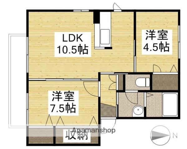 バリュージュ21 A棟(2LDK/1階)の間取り写真