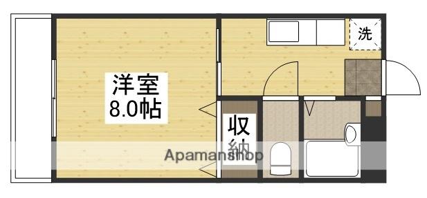 グランディス(1K/4階)の間取り写真