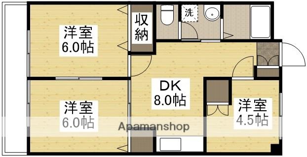 赤田ハイツ(3LDK/5階)の間取り写真