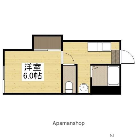 アピアコート谷万成(1K/2階)の間取り写真