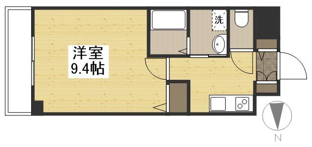 ノーブルハイム岡山(1K/3階)の間取り写真