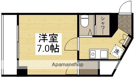 ベンハウス大供(1K/3階)の間取り写真