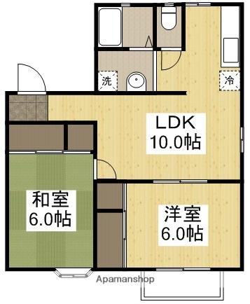 エンドレスⅡ(2LDK/2階)の間取り写真