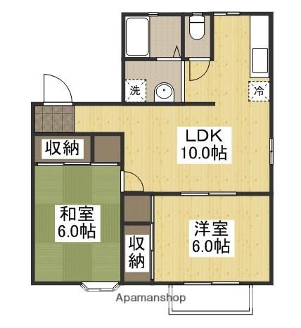 エンドレスⅡ(2LDK/2階)の間取り写真