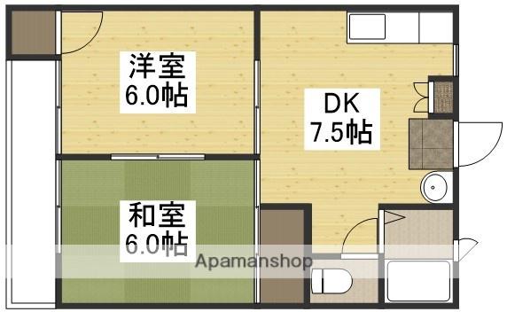 ハイツ高砂(2DK/2階)の間取り写真