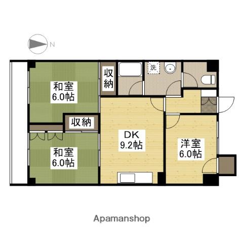 ハイデンスホンダ(3DK/5階)の間取り写真
