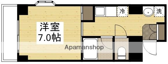 ヴェルメス津島Ⅱ(1K/5階)の間取り写真