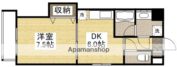 ピュアベルデ医大南(1DK/1階)の間取り写真