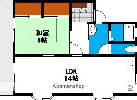 シティパレス西崎(1LDK/1階)の間取り写真