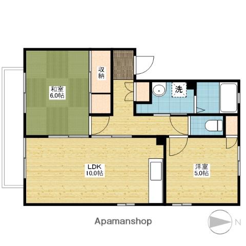 イスタナ・イマオカB(2LDK/1階)の間取り写真