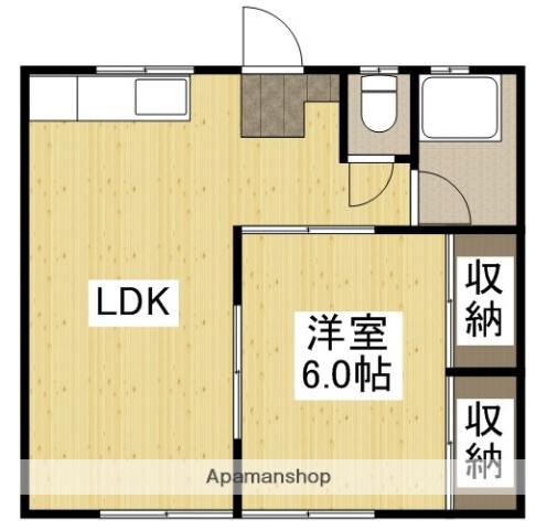 ラ・セーヌ藤崎D(1LDK/2階)の間取り写真