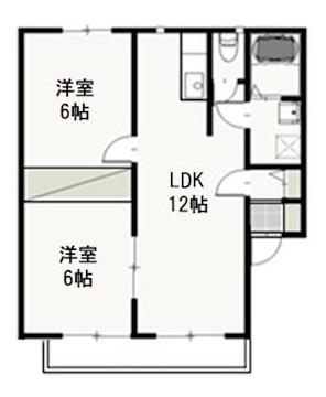 サンベール(2LDK/2階)の間取り写真