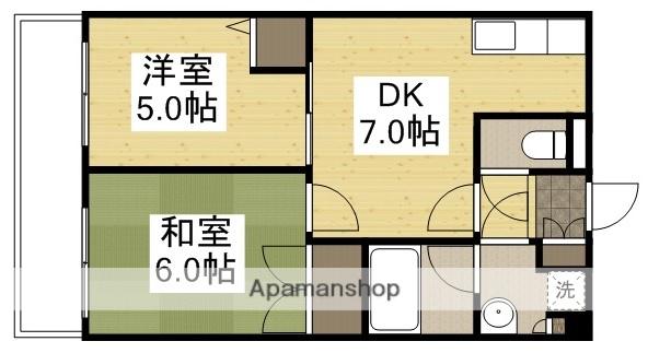 アーバンビュー倉敷カレッジコート(2DK/2階)の間取り写真