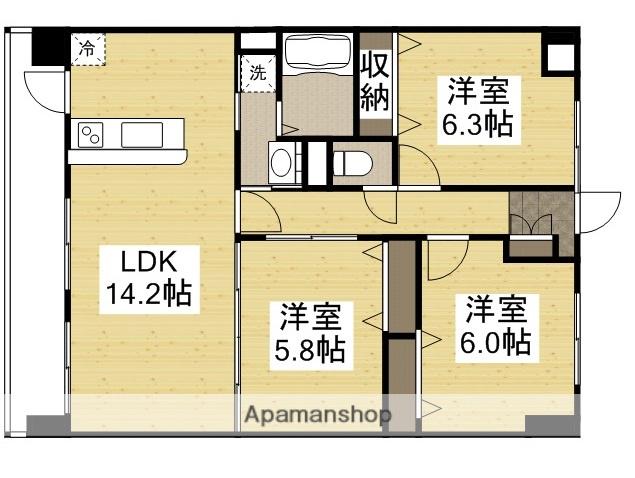ラ・パティオ(3LDK/2階)の間取り写真