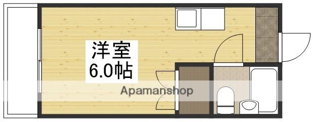 創和ハイツ(ワンルーム/1階)の間取り写真