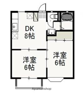 サン・ポート(2DK/2階)の間取り写真