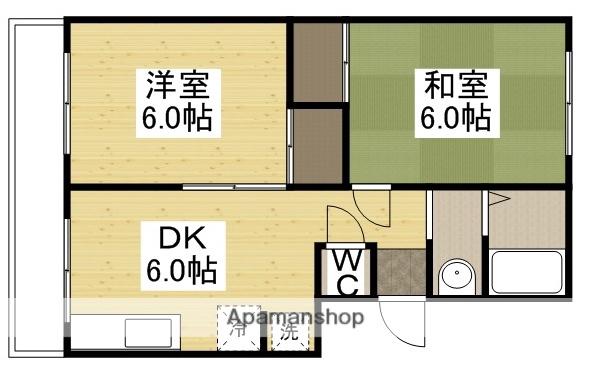 サンハイツ今B(2DK/2階)の間取り写真