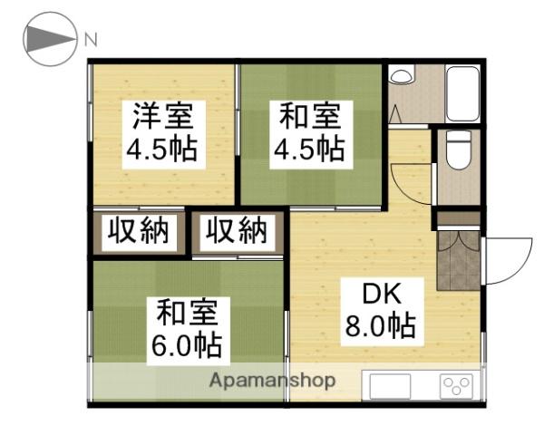 コーポバラC(3DK/2階)の間取り写真