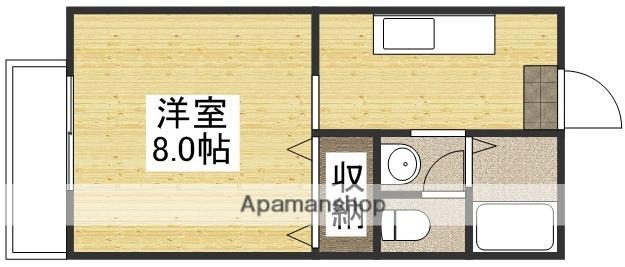 フォレスト桑野B(1K/1階)の間取り写真