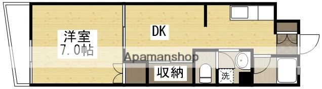 リファーマンションナオイ(1DK/4階)の間取り写真