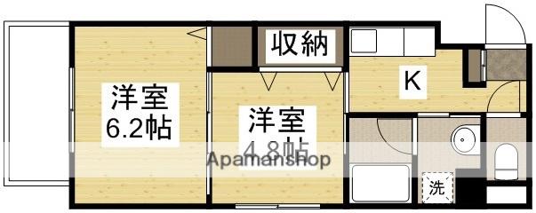 アミスター東島田(2K/6階)の間取り写真