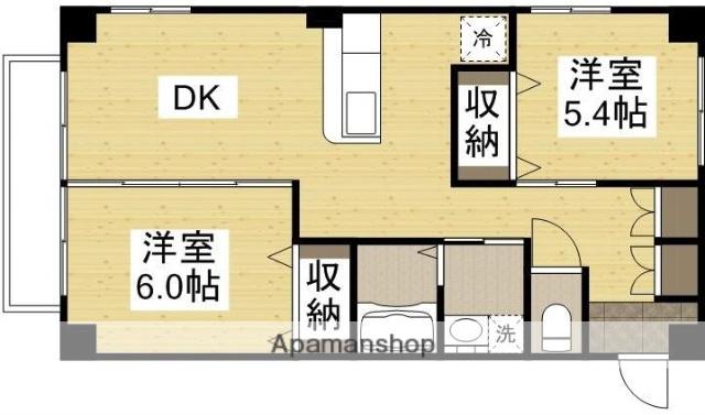 リーフミナン(2DK/1階)の間取り写真