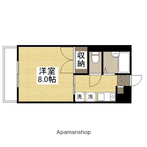 ブルーメ万倍(1K/2階)の間取り写真