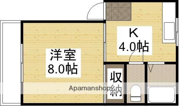 シティハイツ浜(1K/1階)の間取り写真