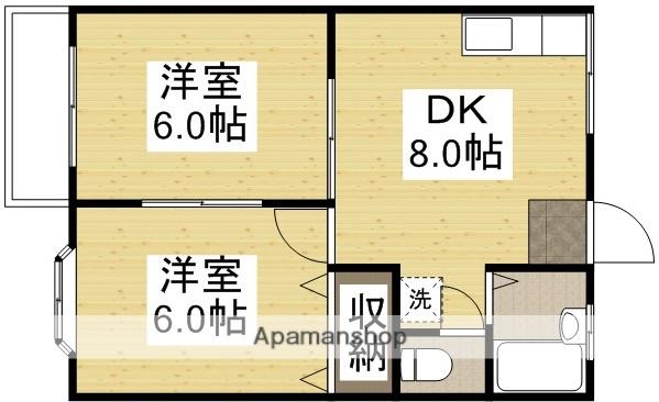 エトワール東岡山(2DK/1階)の間取り写真