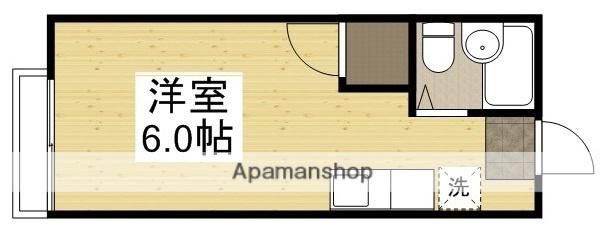 メゾンアルスC(ワンルーム/2階)の間取り写真