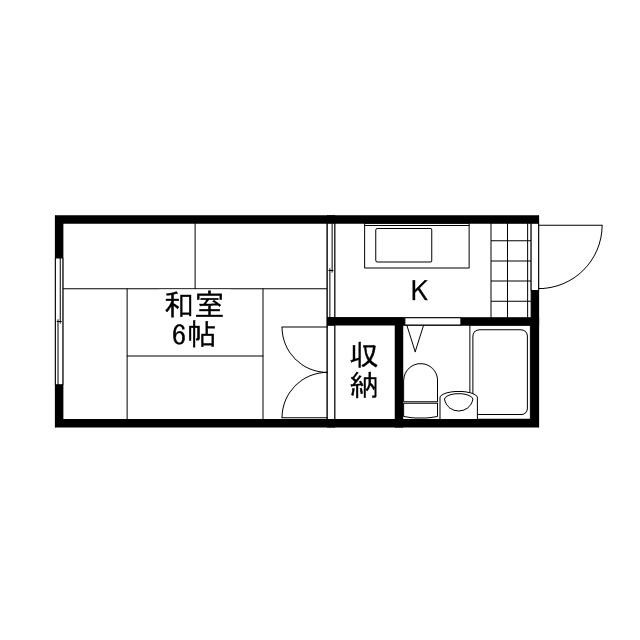 ぐらんめーるⅡ(1K/2階)の間取り写真