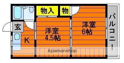 メゾンFUKAI(2K/4階)の間取り写真