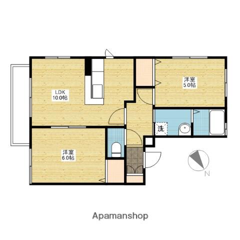ペーシュ Ⅱ(2LDK/1階)の間取り写真