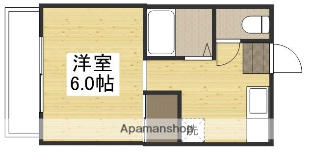 ブルーベル(ワンルーム/2階)の間取り写真